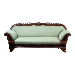 Antique Louis-Phillipe I Flame Mahogany Sofa Circa 1840s For Sale