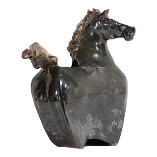 Abstract Horse Stoneware Sculpture For Sale