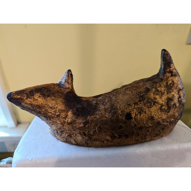 Modern 1970s Modern Designed Brass Cat Figurine For Sale - Image 3 of 4