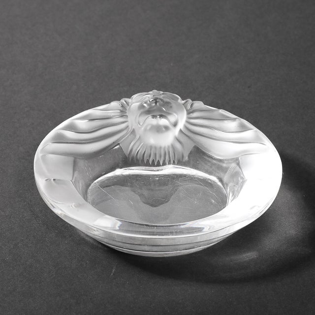 Vintage Lalique Tete De Lion Glass Dish For Sale - Image 14 of 15