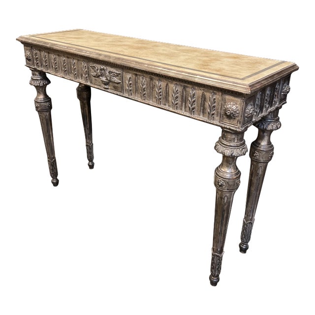 1990s Italian Hand-Carved Wooden Console For Sale - Image 12 of 12