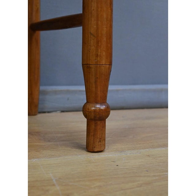 Cherrywood Straw-Seated Chairs Late 19th Century, 1890s, Set of 2 For Sale - Image 12 of 15