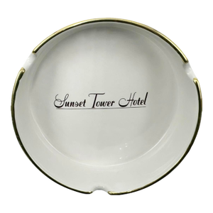 Late 20th Century Sunset Tower Hotel Hollywood, Ca White Porcelain Ashtray