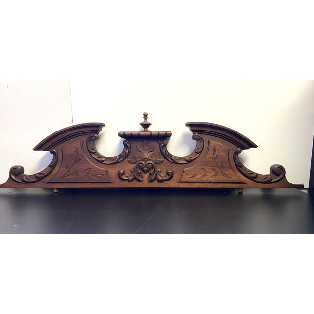 French Architectural Pediment in Cornice and Carved Wood, 1890s For Sale - Image 14 of 14
