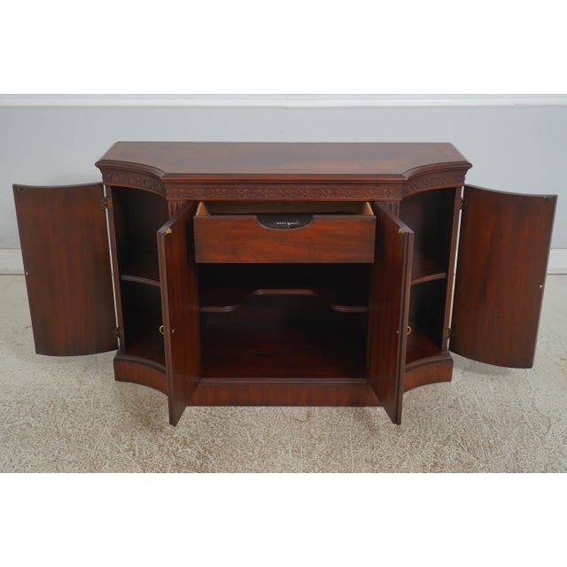 Chippendale Henkel Harris Mahogany Inlaid 4 Door Server For Sale - Image 3 of 12