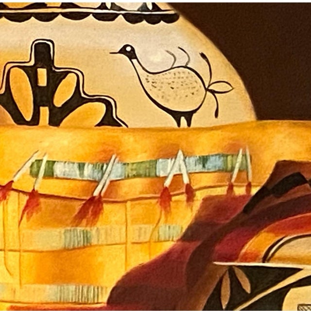 Contemporary Late 20th Century Original Painting Acoma Pottery and Medicine Bag Southwest Art For Sale - Image 3 of 7
