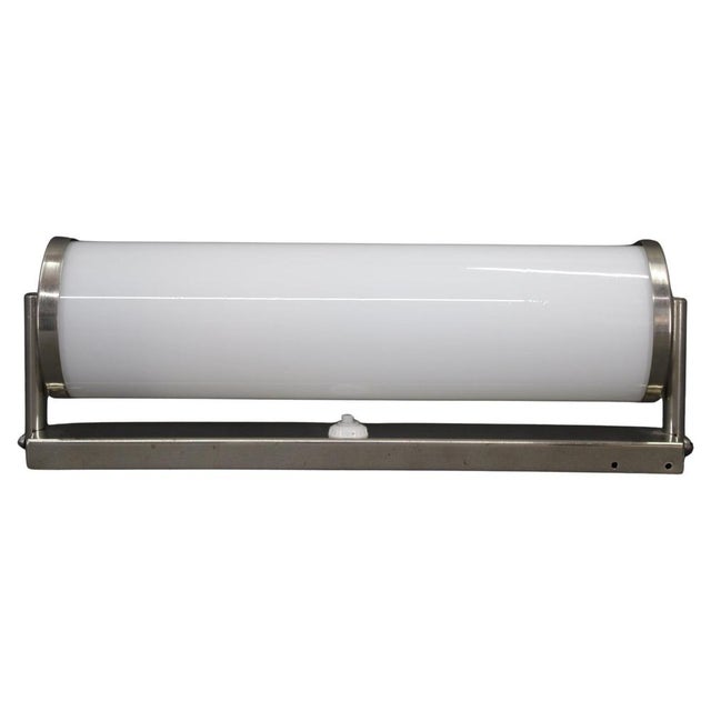 Vintage Bauhaus Tubular Wall Light in Chrome and Creamy Glass, 1930s For Sale - Image 9 of 9