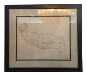 Pencil Drawing of Reclining Nude