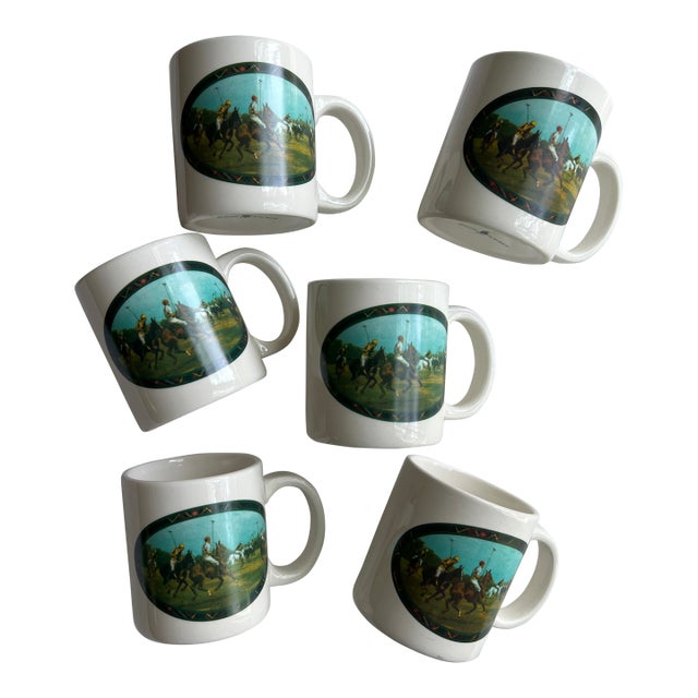 Polo Ralph Lauren Vintage Polo Player Coffee Mugs-6 For Sale