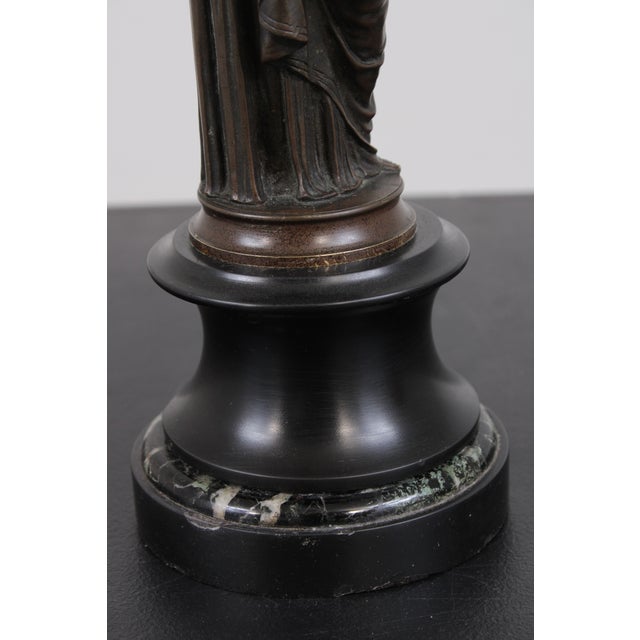 Pair of 19th Century French Empire Bronze Figural Candelabras For Sale - Image 12 of 13