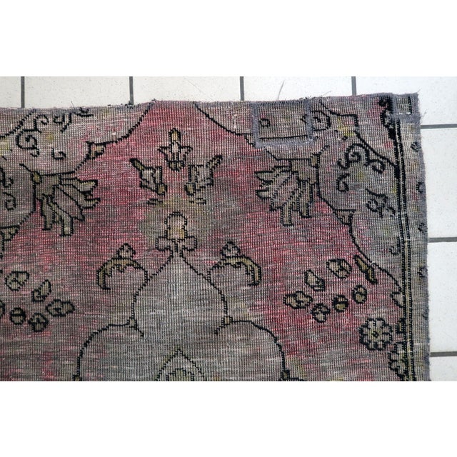 Charcoal 1940s, Vintage Turkish Anatolian Fragment Rug 2'11" X 4' For Sale - Image 8 of 10