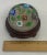 Vintage Ferro & Lazzarini Murano Italy Flower Garden Glass Paperweight With Round Wood Stand For Sale - Image 10 of 12