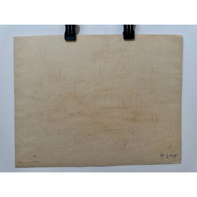 Paper Henry Emil Salloch Original Watercolor on Paper Winter on the Rhine, 1936. For Sale - Image 7 of 8