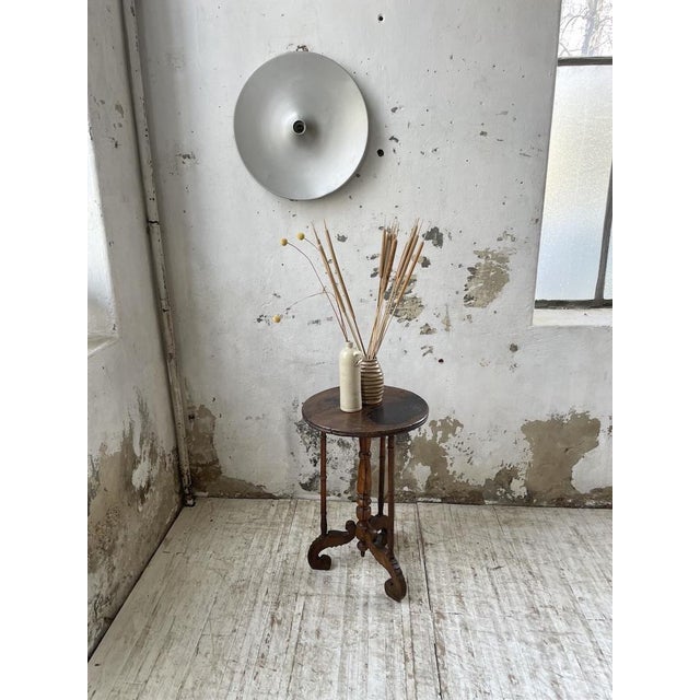 Wood Antique Oak Pedestal Console Table, 1890s For Sale - Image 7 of 18