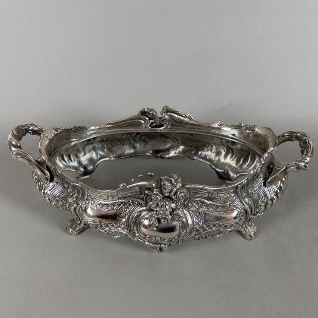 Metal Vintage 20th Century Louis XV Silvered Bronze Planter For Sale - Image 7 of 12