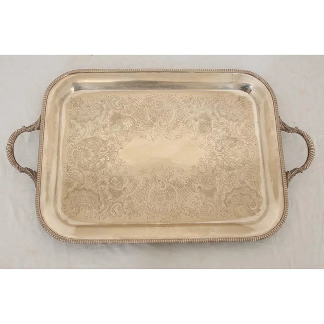 English Silver Plated Tray For Sale - Image 4 of 7
