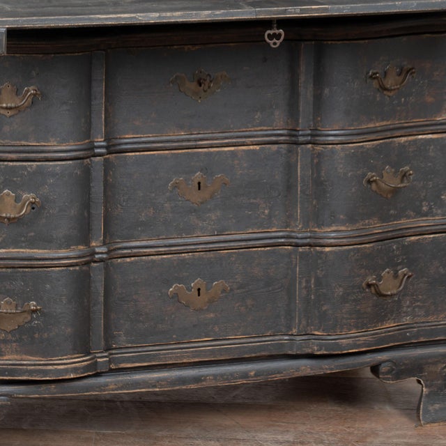 19th Century Swedish Black Painted Pine Secretary Bureau For Sale - Image 10 of 12