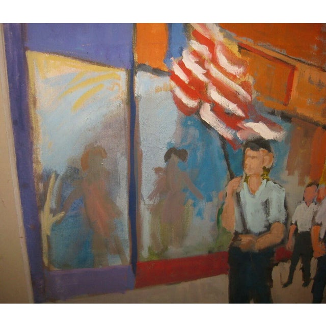 1971 Picketing American Painting by Volney Crosswell For Sale - Image 12 of 13