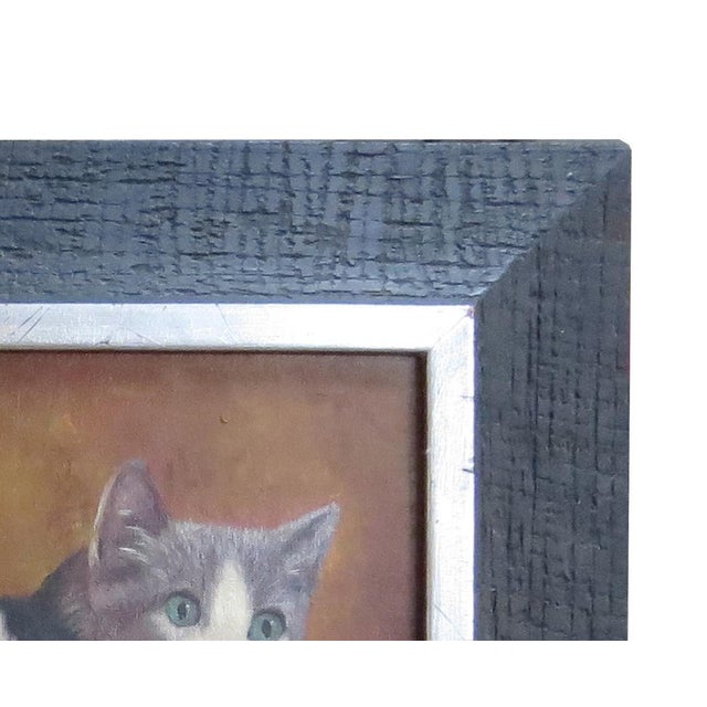 Wood 1950s Willi Franken Oil on Canvas Five Kittens For Sale - Image 7 of 9