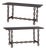 Pair of Brutalist Blue Stone Top Chain Consoles, C. 1970 For Sale