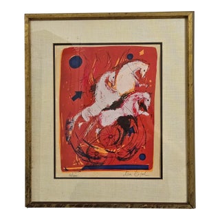 Nissan Engel ‘Warriors Riding’ Signed & Numbered Lithograph, 16/200 For Sale