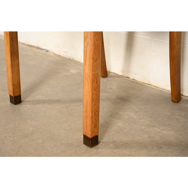 Henredon Style Mid-Century Hollywood Regency Carved Walnut and Cane Side Chairs or Dining Chairs, Pair For Sale - Image 13 of 17