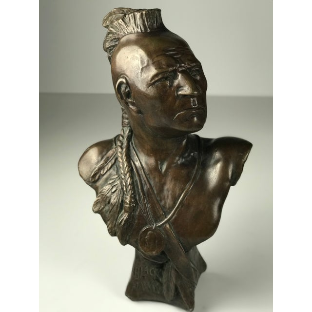 Vintage Indian Chief of Black Hawk Art Bronze Statue 17” Chairish
