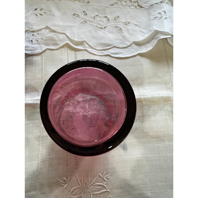 Cranberry Glass Cocktail Shaker With Etched Pattern Chairish