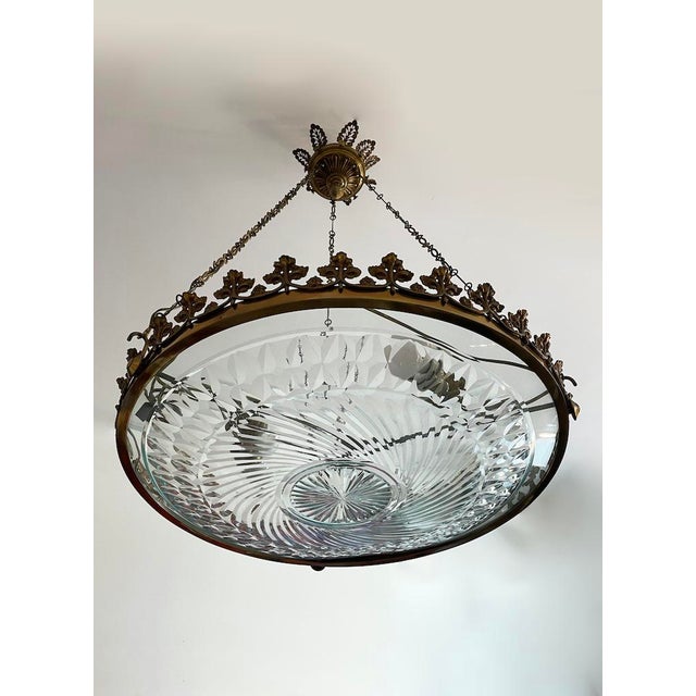 19th Century Crystal Chandelier with Leaves For Sale - Image 3 of 13