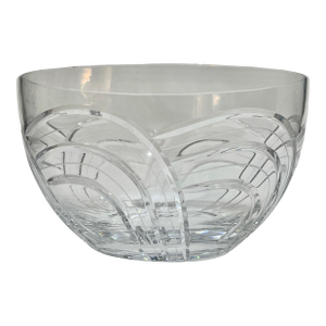 Rogaska "Maestro" Centerpiece Leaded Crystal Bowl | Modern Etched Design | Yugoslavia