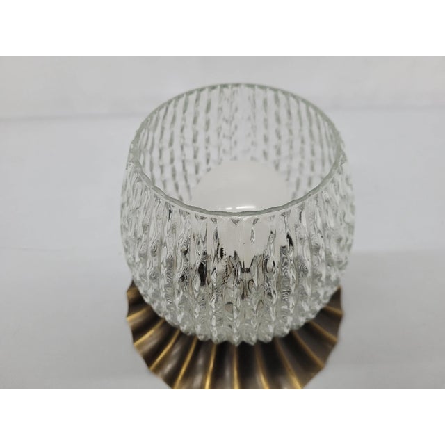 Metal Vintage Mid-Century 1970s Halo Lighting Bronze & Glass Flush Mount Ceiling Fixture For Sale - Image 7 of 14