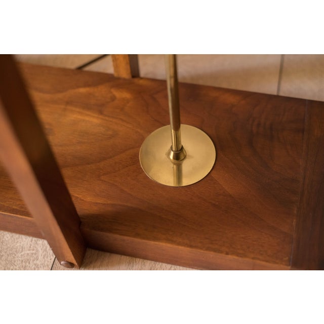 Mid Century Modern Sculptural Walnut and Brass Standing Floor Lamp For Sale - Image 9 of 18