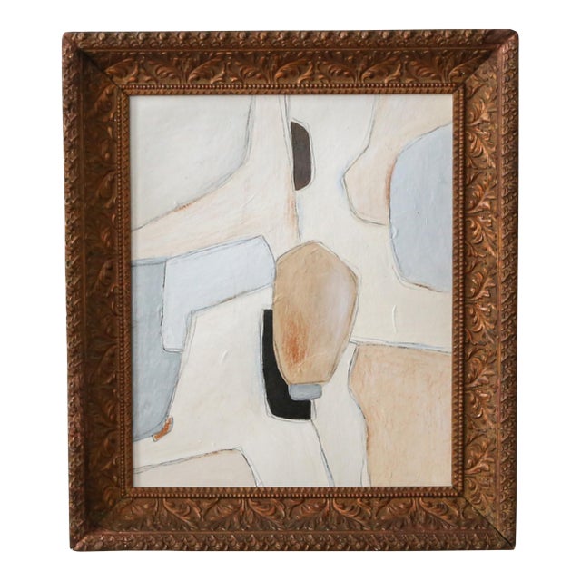 Original Framed Abstract Painting in Antique Gold Frame For Sale