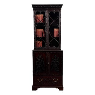 19th Century English Mahogany Cabinet Vitrine For Sale