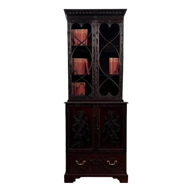19th Century English Mahogany Cabinet Vitrine For Sale