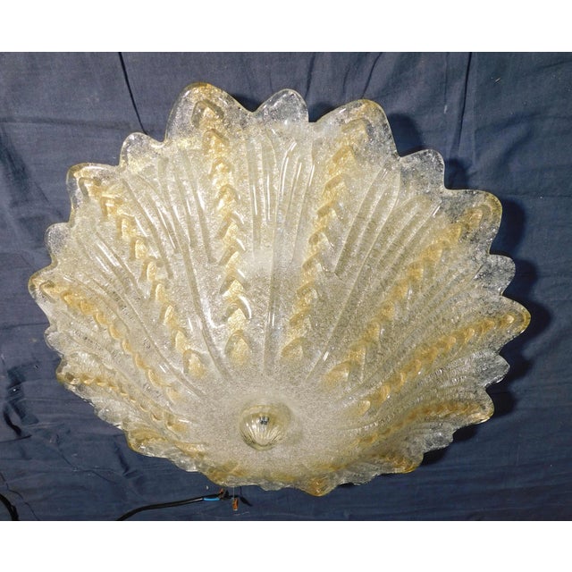 Barovier e Toso 21st Century Italian Clear and Amber Murano Graniglia Flush Mount For Sale - Image 4 of 10