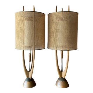 Pair of Mid Century Modern 'Cactus' Table Lamps | in the Style of Modeline Lamps For Sale