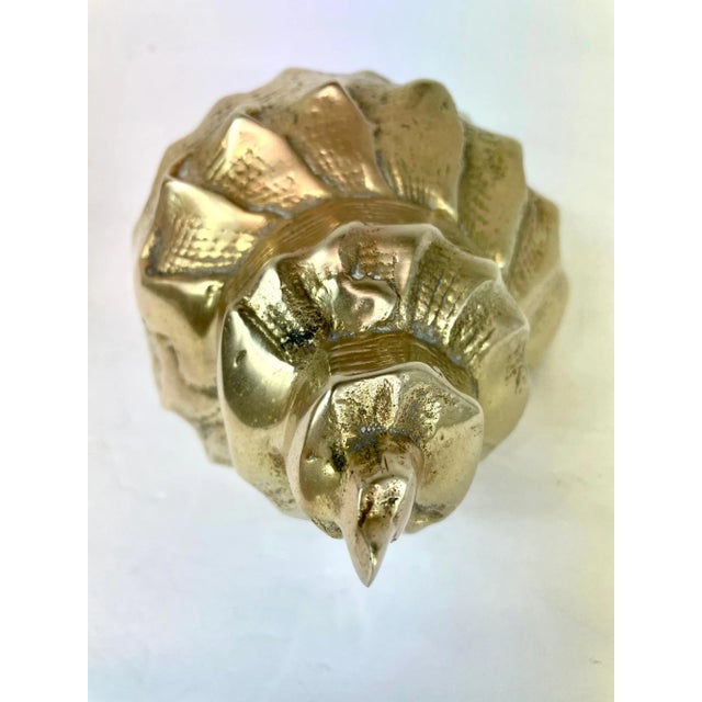 Metal Hollywood Regency Brass Seashell For Sale - Image 7 of 9