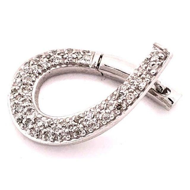 Modern 14 Karat White Gold Latch Back Earrings With .50 Total Diamond Weight For Sale - Image 3 of 12