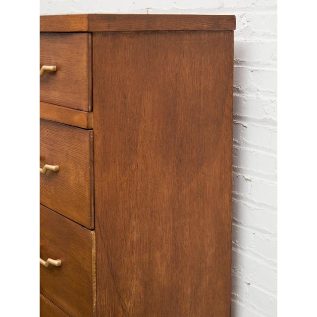 Four Drawer 1950s High Boy With Gold Hardware For Sale - Image 10 of 12