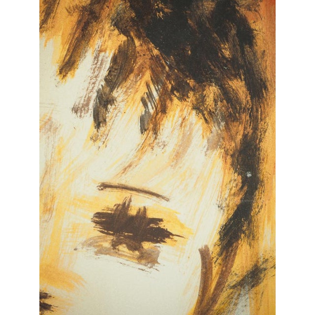 Modern Roger Crusat, Sad Young Girl, Gouache on Paper For Sale - Image 3 of 7