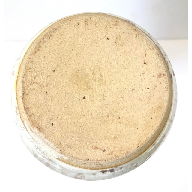 Late 20th Century H & R Pottery Vintage Brown and White Ceramic Pitcher or Vase For Sale - Image 5 of 7