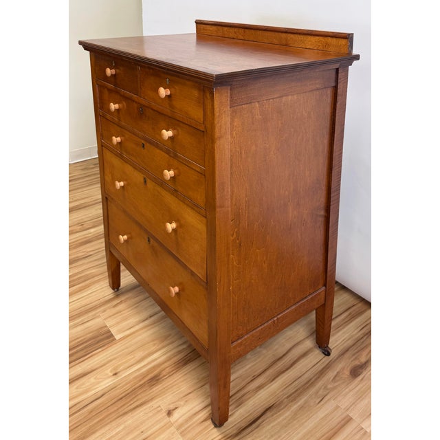 Vintage Tallboy Pine Six Drawer Dresser For Sale In Kansas City - Image 6 of 10
