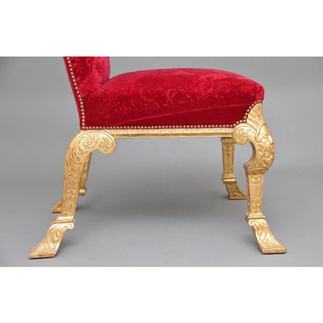 Gold Set of Vintage George I Style Gilt Wood Chairs, 1920s For Sale - Image 8 of 15