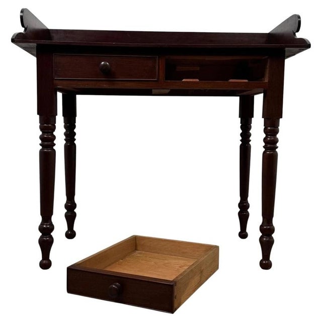 19th Century Antique Victorian Mahogany Writing Table For Sale - Image 3 of 12