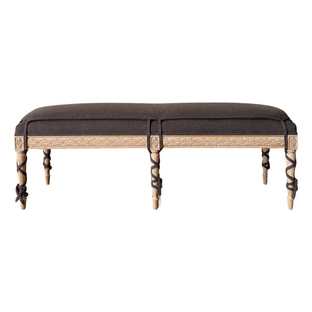 Louis Bench in White Oak – Truffle For Sale