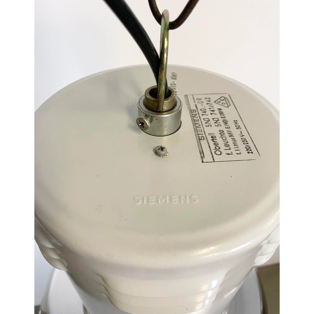 Large Industrial Aluminium Lamp with Iron Grid From Siemens, 1980s For Sale - Image 6 of 13