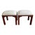 Pair of Vintage Ethan Allen Asian-Inspired Upholstered Stools - A Pair For Sale
