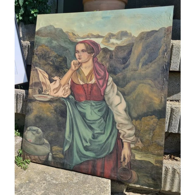 Victorian Genre Scene of Lady, Munich School, Oil on Canvas, Late 19th Century For Sale - Image 3 of 12
