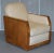 Art Deco Walnut & Cream Leather Sofa & Armchairs by Harry & Lou Epstein, Set of 3 For Sale - Image 11 of 18